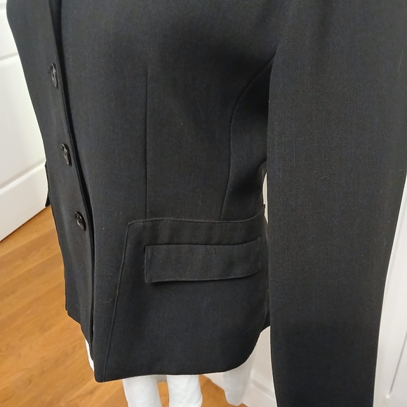Larry Levine black Blazer Jacket 4 buttons size 8P - Picture 3 of 8
